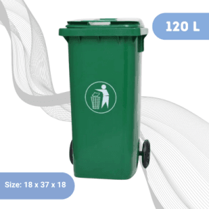 120L Plastic Industrial Dustbin - Green