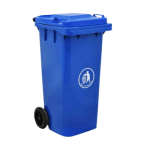 120L Plastic Industrial Dustbin-Blue