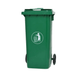 120L Plastic Industrial Dustbin - Green