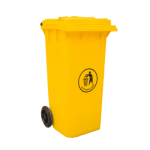 120L Plastic Industrial Dustbin-Yellow