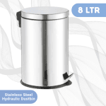 8L - Stainless Steel Hydraulic Pedal Dustbin