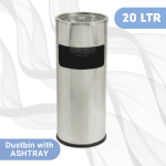Stainless Steel Dustbin with Ashtray