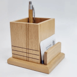 Wooden Table Organizer Pen Holder with Card holder - 011