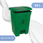 50L - Plastic Pedal Dustbin Green