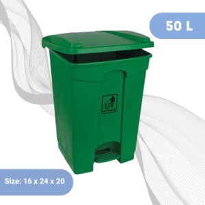 50L - Plastic Pedal Dustbin Green