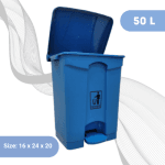 50L - Plastic Pedal Dustbin Blue