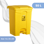 50L - Plastic Pedal Dustbin Yellow