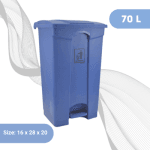 70L - Blue Plastic Dustbin