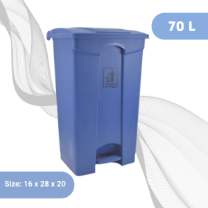 70L - Blue Plastic Dustbin