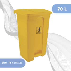 70L - Plastic Pedal Dustbin - Yellow