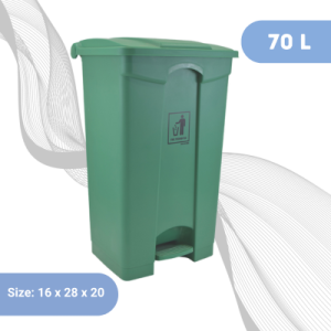 70L - Plastic Pedal Dustbin Green
