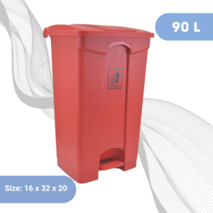 90- Red Plastic Dustbin