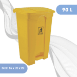 90L Yellow Plastic Dustbin
