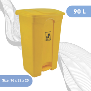 90L Yellow Plastic Dustbin