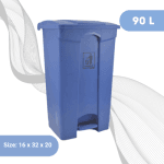 90L Plastic Pedal Dustbin-Blue