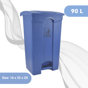 90L Plastic Pedal Dustbin-Blue