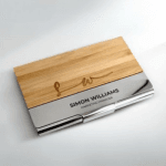 Wooden and Metal Card Holder