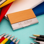 Wooden and Metal Card Holder