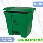 30L Green Plastic Pedal Dustbin
