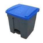 30L Grey/Blue Plastic Pedal Dustbin