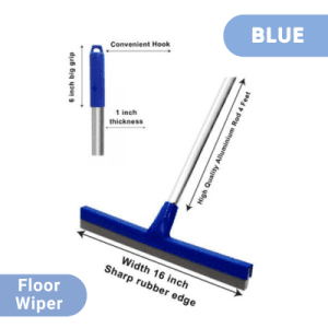 Blue Floor Wiper with Aluminum Rod