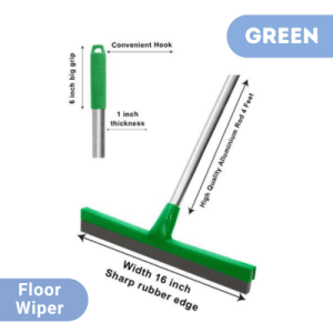 Green Floor Wiper with Aluminum Rod