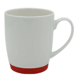 White Bone China Mug With Red Lid