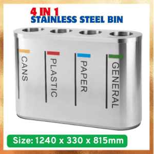 4 in 1 Stainless Steel Bin