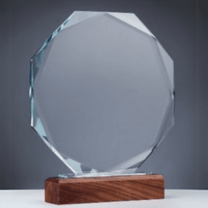 Crystal Shield with Wooden Base