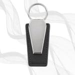 Black Leather and Metal Key Chain